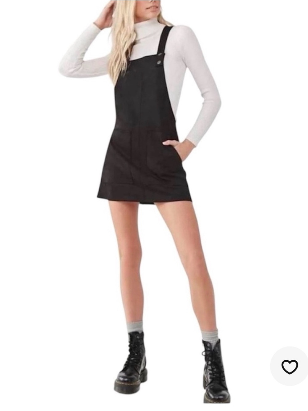 Forever 21 Women’s Corduroy Overall Pinafore Front Bib Pocket Dungaree Dress M